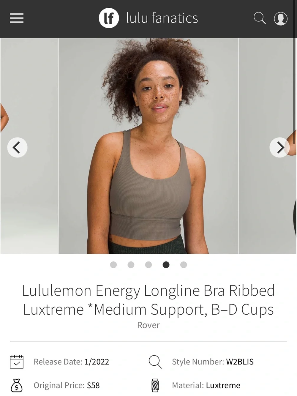 Lululemon Energy Longline Bra *Rover